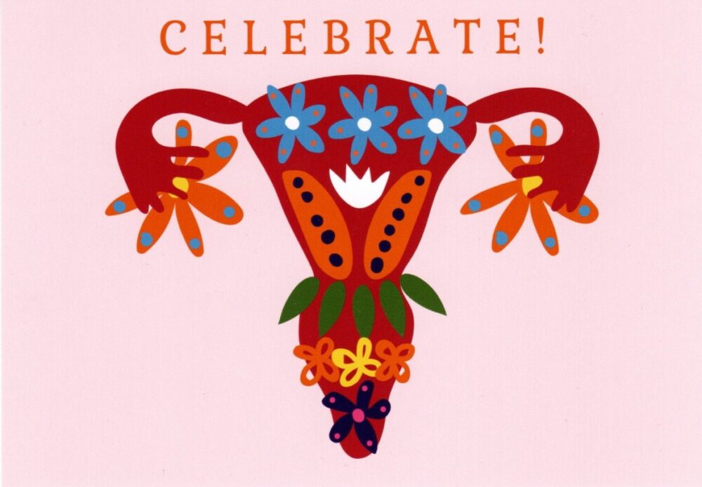 Uterus-Postkarte "Celebrate!" – Bild 4