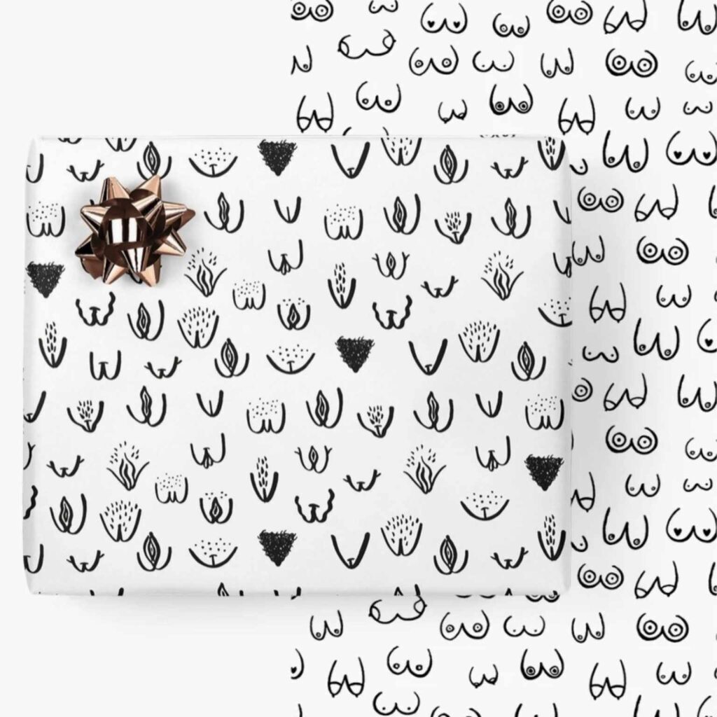 Geschenkpapier_Vulven_Busen_Rotmaire