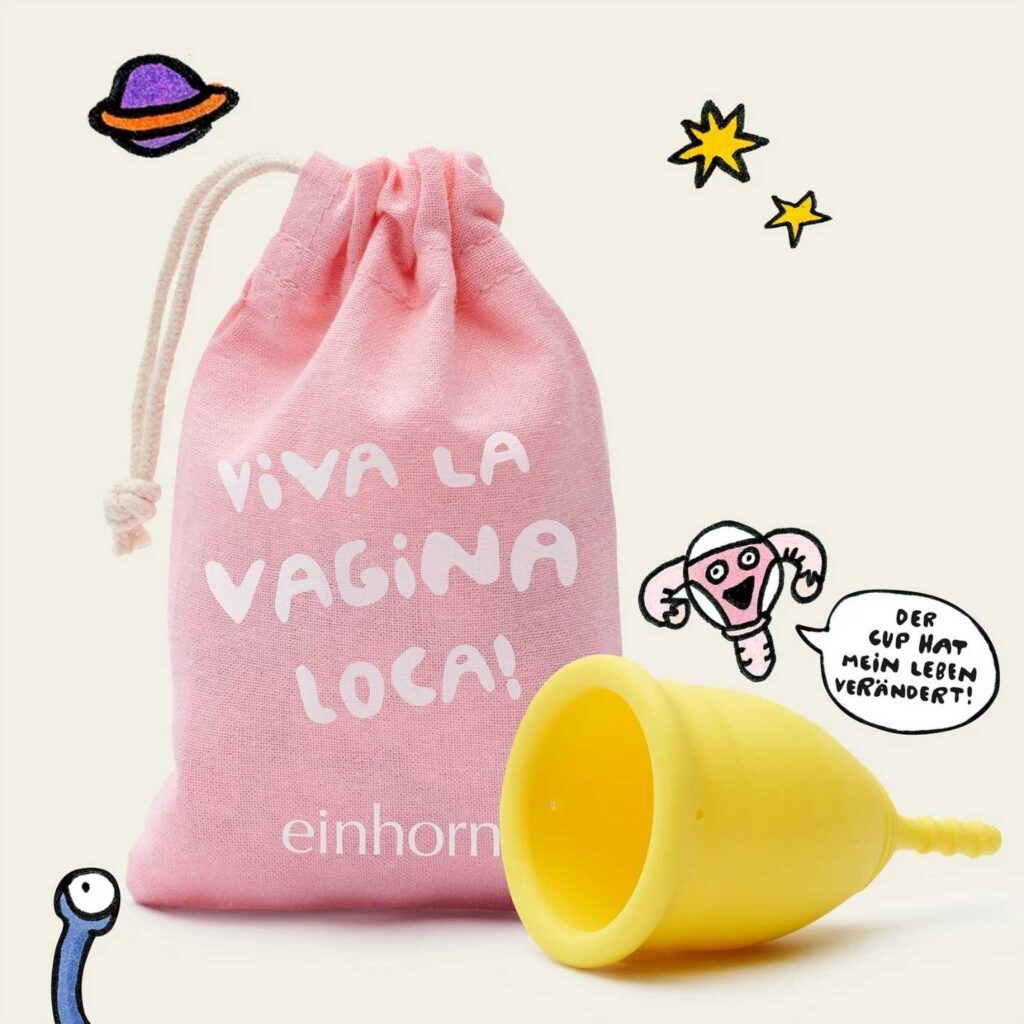 Papperlacup Einhorn Menstruationstasse