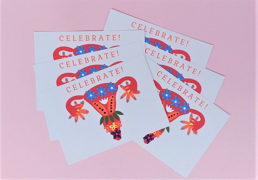 Rotmarie Postkarten - lets celebrate