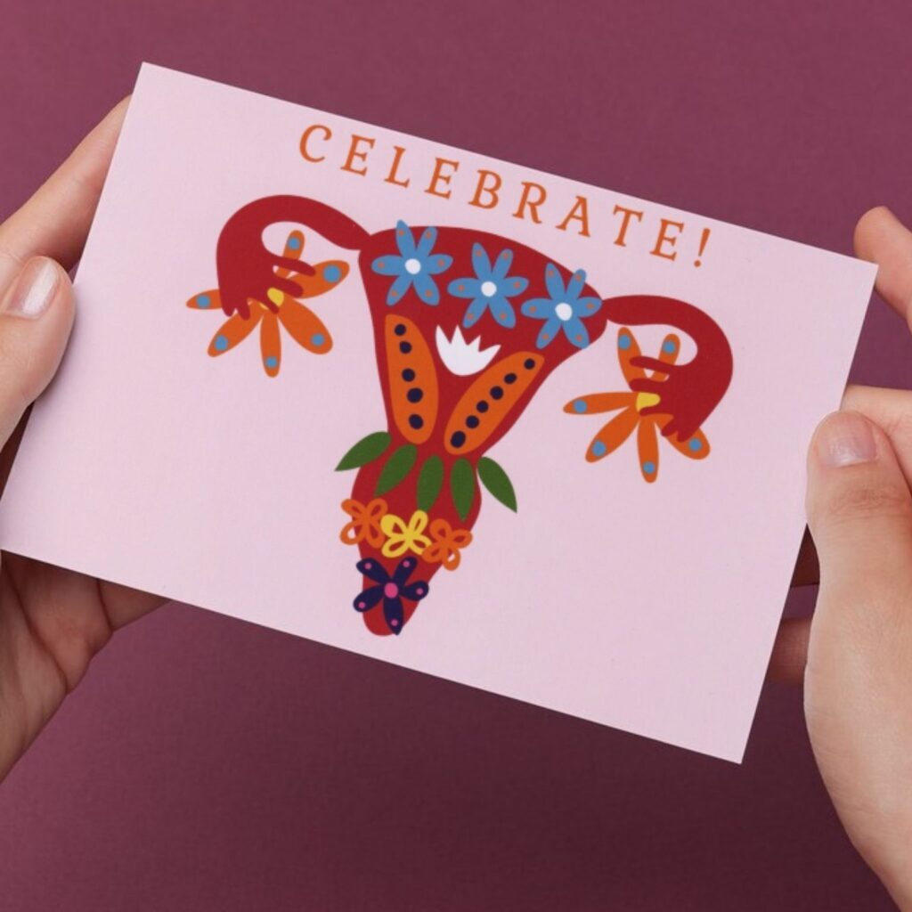 Uterus Postkarte Rotmarie
