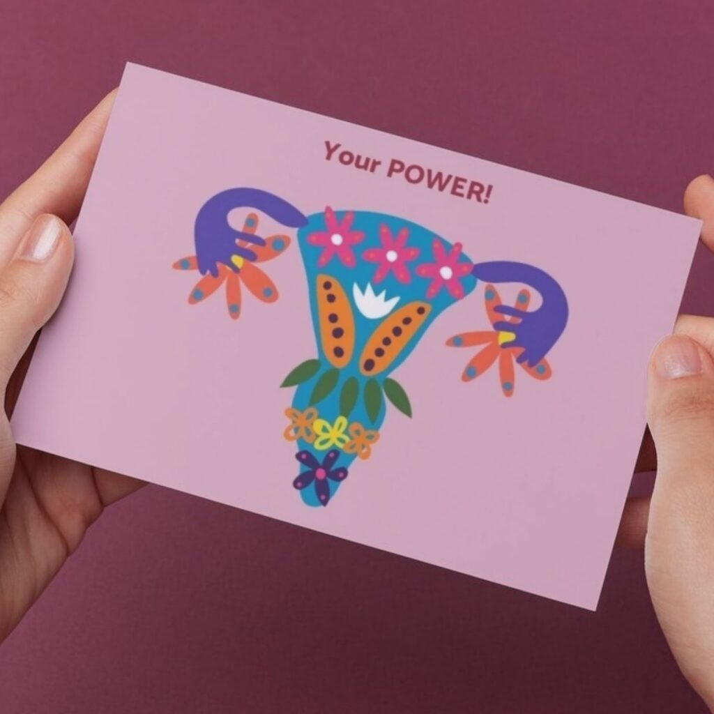 Uterus_ Postkarte_ Rotmarie