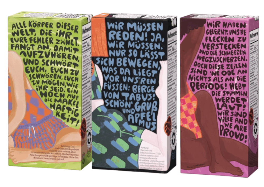 Bio-Tampons mit frechen Sprüchen
